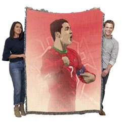 Portugal Captain Cristiano Ronaldo Woven Blanket