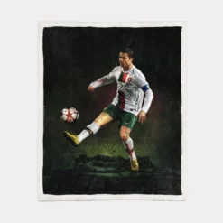 Portugal Soccer Player Cr7 Cristiano Ronaldo Sherpa Fleece Blanket 1