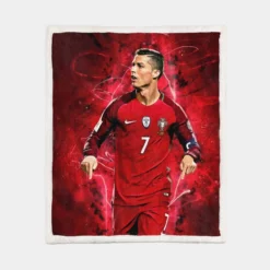 Portugal Soccer Player Cristiano Ronaldo Sherpa Fleece Blanket 1