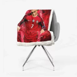 Portugal Soccer Player Cristiano Ronaldo Sherpa Fleece Blanket 2