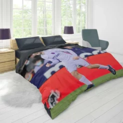 Powerful Barcelona Football Player Pedri Duvet Cover 1