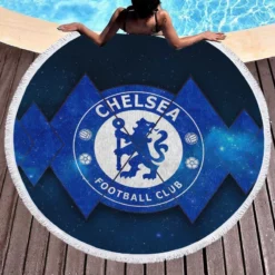 Powerful British Chelsea Logo Round Beach Towel 1