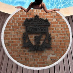 Powerful British Football Club Liverpool FC Round Beach Towel 1