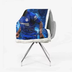 Powerful Chelsea Soccer Player N Golo Kante Sherpa Fleece Blanket 2