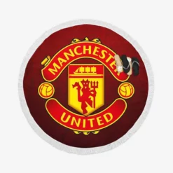 Powerful English Football Club Manchester United Logo Round Beach Towel