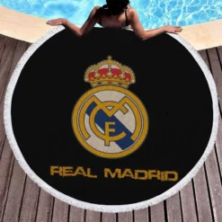 Powerful Football Club Real Madrid Round Beach Towel 1