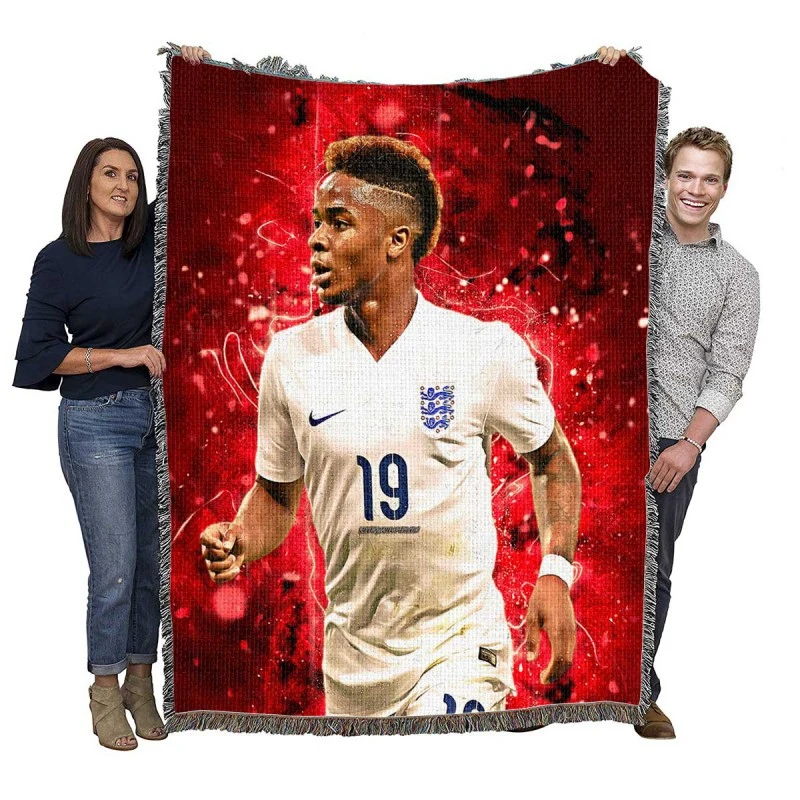 Powerful Football Raheem Sterling Woven Blanket