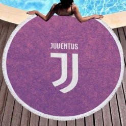 Powerful Italian Soccer Club Juventus FC Round Beach Towel 1