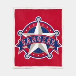 Powerful MLB Team Texas Rangers Sherpa Fleece Blanket 1