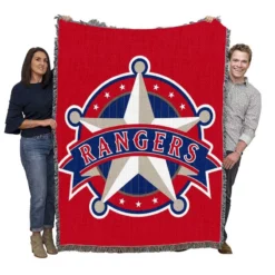 Powerful MLB Team Texas Rangers Woven Blanket