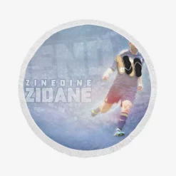 Powerful Madrid Football Zinedine Zidane Round Beach Towel