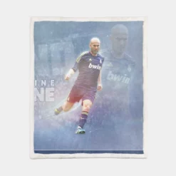 Powerful Madrid Football Zinedine Zidane Sherpa Fleece Blanket 1