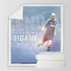 Powerful Madrid Football Zinedine Zidane Sherpa Fleece Blanket