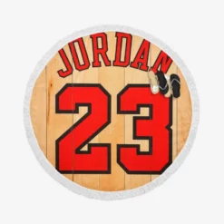 Powerful NBA Basketball Player Michael Jordan 23 Round Beach Towel