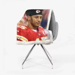 Powerful NFL Football Player Patrick Mahomed Sherpa Fleece Blanket 2