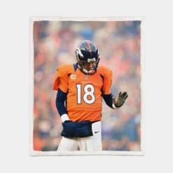 Powerful NFL Football Player Peyton Manning Sherpa Fleece Blanket 1