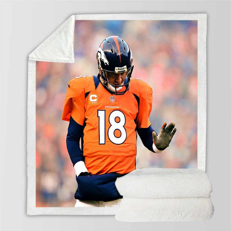 Powerful NFL Football Player Peyton Manning Sherpa Fleece Blanket