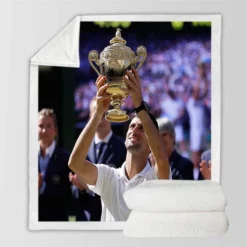 Powerful Serbian Tennis Player Novak Djokovic Sherpa Fleece Blanket