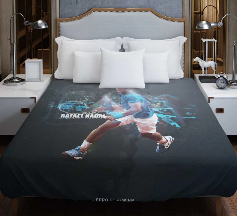 Powerful Tennis PlayerRafael Nadal Duvet Cover