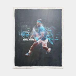 Powerful Tennis PlayerRafael Nadal Sherpa Fleece Blanket 1