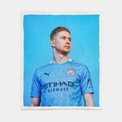 Powerfull Man City Football Player Kevin De Bruyne Sherpa Fleece Blanket 1