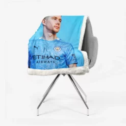 Powerfull Man City Football Player Kevin De Bruyne Sherpa Fleece Blanket 2