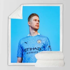 Powerfull Man City Football Player Kevin De Bruyne Sherpa Fleece Blanket