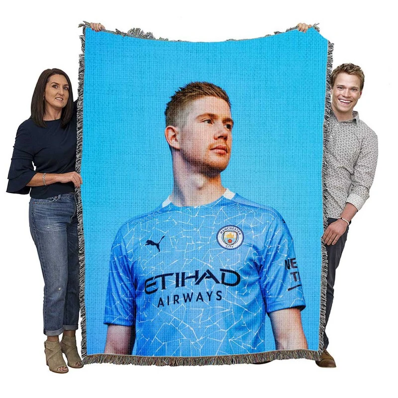 Powerfull Man City Football Player Kevin De Bruyne Woven Blanket