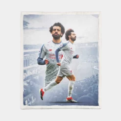 Premier League Footballer Mohamed Salah Sherpa Fleece Blanket 1