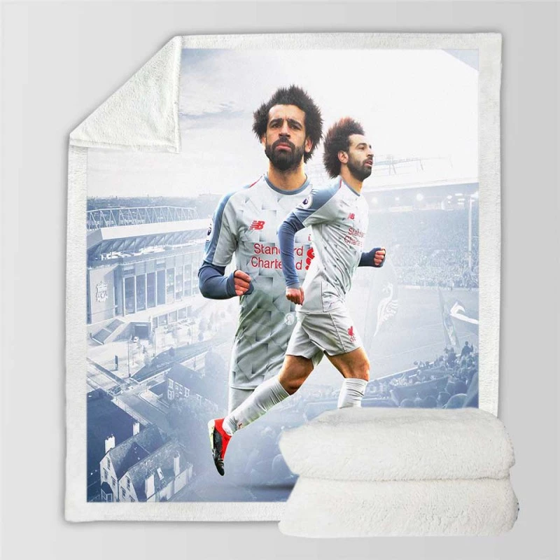 Premier League Footballer Mohamed Salah Sherpa Fleece Blanket