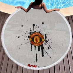 Premier League Soccer Club Manchester United FC Round Beach Towel 1