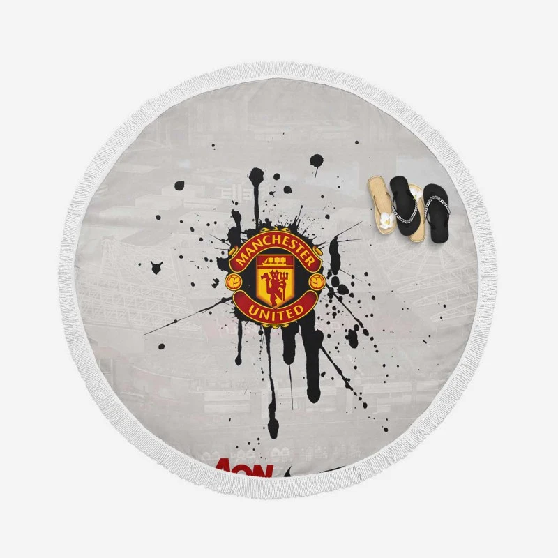 Premier League Soccer Club Manchester United FC Round Beach Towel