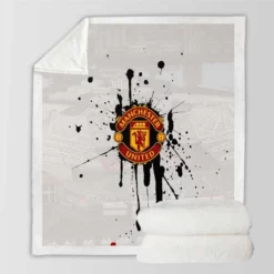 Premier League Soccer Club Manchester United FC Sherpa Fleece Blanket