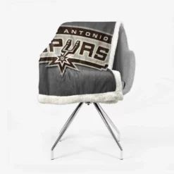 Professional Basketball Club San Antonio Spurs Logo Sherpa Fleece Blanket 2