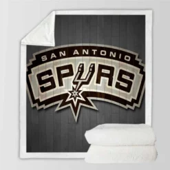 Professional Basketball Club San Antonio Spurs Logo Sherpa Fleece Blanket