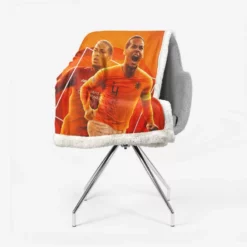 Professional Dutch Footballer Virgil van Dijk Sherpa Fleece Blanket 2