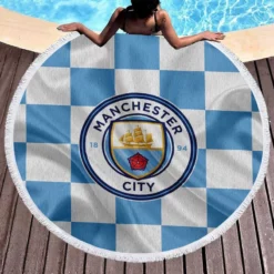 Professional English Football Club Manchester City Logo Round Beach Towel 1