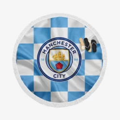 Professional English Football Club Manchester City Logo Round Beach Towel
