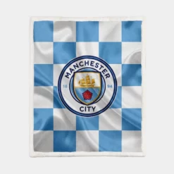 Professional English Football Club Manchester City Logo Sherpa Fleece Blanket 1