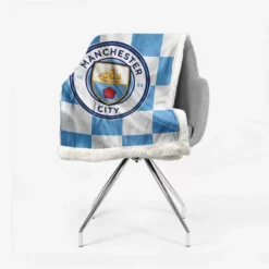 Professional English Football Club Manchester City Logo Sherpa Fleece Blanket 2