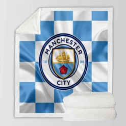 Professional English Football Club Manchester City Logo Sherpa Fleece Blanket