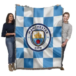 Professional English Football Club Manchester City Logo Woven Blanket