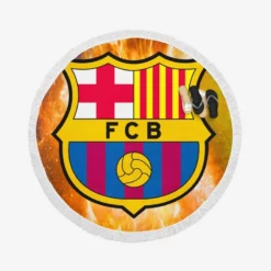 Professional Football Club FC Barcelona Round Beach Towel