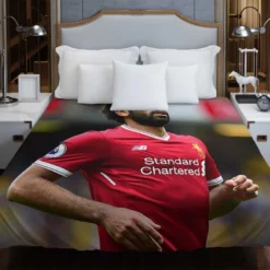 Professional Football Player Mohamed Salah Duvet Cover