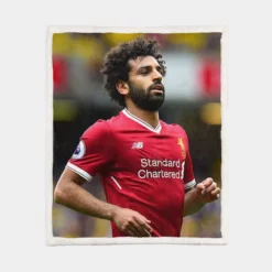 Professional Football Player Mohamed Salah Sherpa Fleece Blanket 1