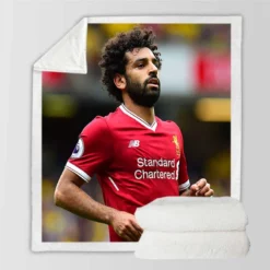 Professional Football Player Mohamed Salah Sherpa Fleece Blanket