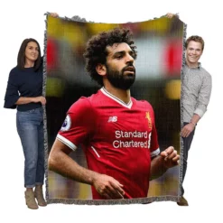 Professional Football Player Mohamed Salah Woven Blanket