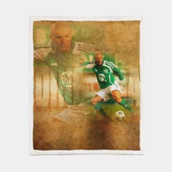 Professional Football Zinedine Zidane Sherpa Fleece Blanket 1