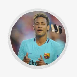 Professional Footballer Player Neymar Round Beach Towel