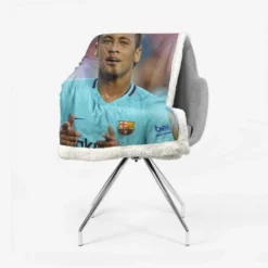 Professional Footballer Player Neymar Sherpa Fleece Blanket 2